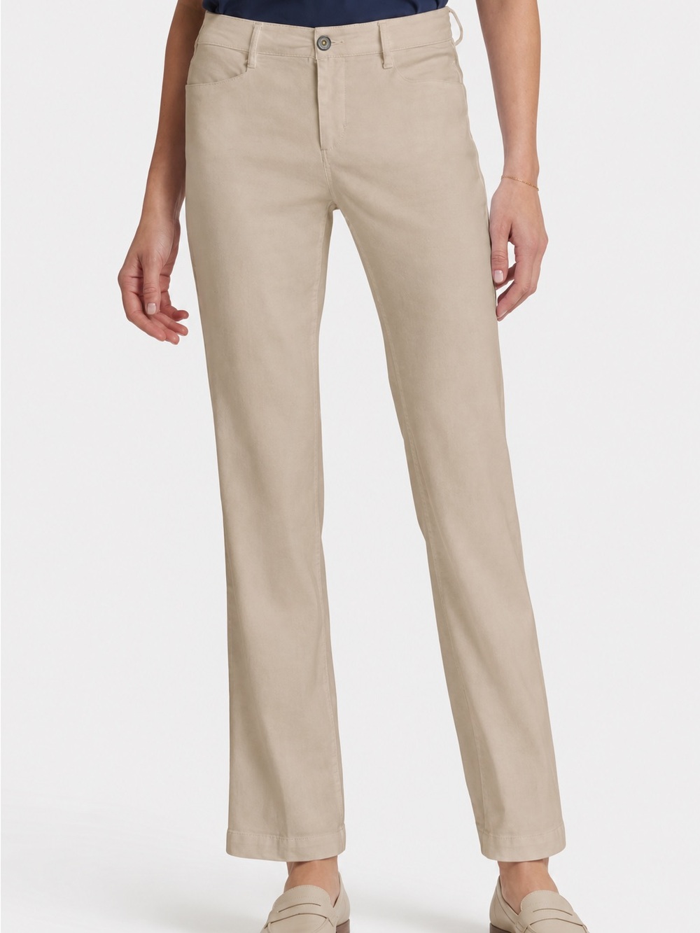NWOT NYDJ Lift Tuck Linen Blend Wide Leg Trouser Pants Beige Sand Size 8